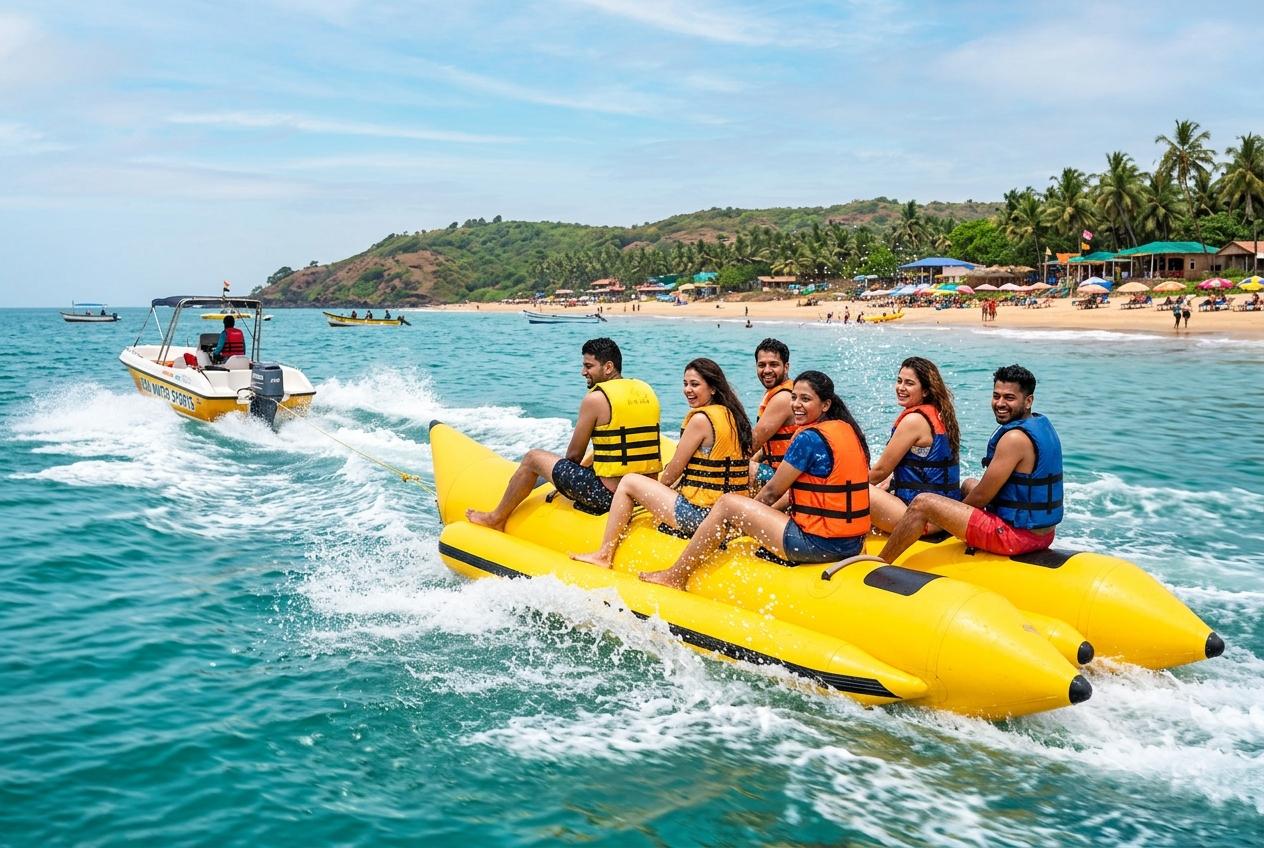 Banana boat ride in Goa fun water sports activity